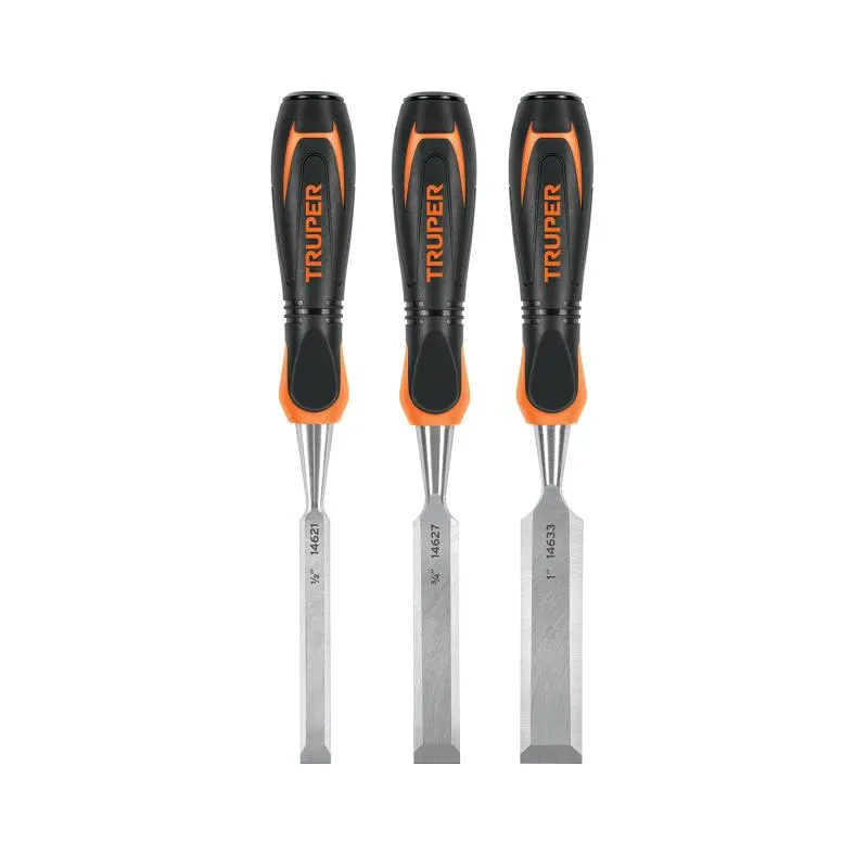 Juego de Formones 3 Piezas x100mm ComfortGrip, Truper 17759 - Truper 1 Juego de Formones 3 Piezas x100mm ComfortGrip, Truper 17759 - Truper 1