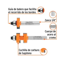 Juego de Fresas Machimbrador 3/4" x17mm cRodaje Truper 10671 - Truper 2