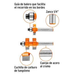 Juego de Fresas Machimbrador 7/8" x21mm cRodaje Truper 10672 - Truper 2