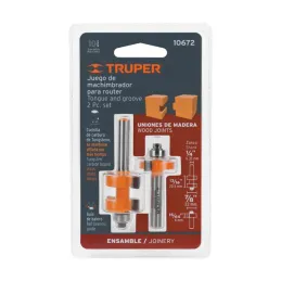 Juego de Fresas Machimbrador 7/8" x21mm cRodaje Truper 10672 - Truper 4