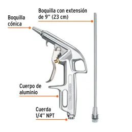 Juego de pistola Sopleteadora con 2 Boquillas Diseño Compacto, 1/4 NPT, PISO-363 10647 Truper - Truper 2
