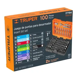 Juego de Puntas 100 Piezas Largo1", Acero al cromo vanadio, para Desarmador Electrico o Manual, PUN-100 17794 Truper - Truper 3
