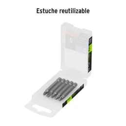 Juego de Puntas 5Piezas Pozidriv 2PZ1 2PZ2 1Z3 L2", para Desarmador Electrico o Manual, Truper 17799  - Truper 2