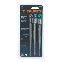 Juegos adaptadores Largos para dados 1/4 3/8 y 1/2" x15cm, 3 piezas, Truper 19599 - Truper 3