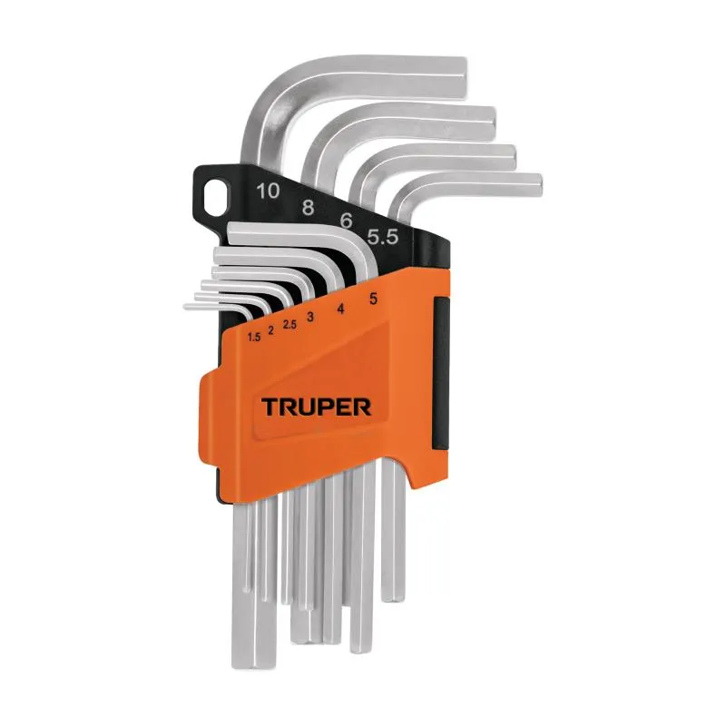 Juegos de 10 Llaves Allen MM PuntaHexagonal Truper 15536 - Truper 1
