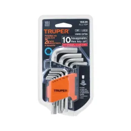 Juegos de 10 Llaves Allen Pulgadas PuntaHexagonal Truper 15539 - Truper 4