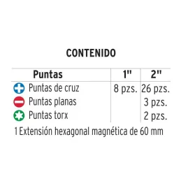 Juegos de 40 puntas de Impacto Mixtas para desarmador, Truper 101966 - Truper 2