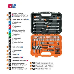 Juegos de Herramientas 119 Piezas Mixto STD MM E1/4-3/8 MP Truper 17090 - Truper 4