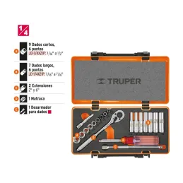 Juegos de Herramientas 20 piezas STD E1/4 EM Truper 13980 - Truper 4