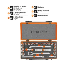 Juegos de Herramientas 25 piezas Mixto STD MM E3/8 EM Truper 13954 - Truper 4