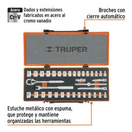 Juegos de Herramientas 36 piezas Mixto STD MM E3/8 EM Truper 13955 - Truper 2