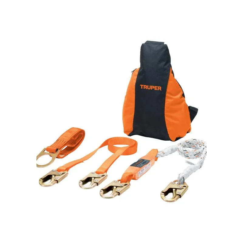 Kit contra caídas con arnes de tres anillos ANSI Truper 100887 - Truper 1 Kit contra caídas con arnes de tres anillos ANSI Truper 100887 - Truper 1