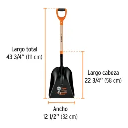 Lampas Carbonera T-2000 43-3/4" 32x58x111cm PuñoY ComfortGrip Truper 17164 - Truper 3