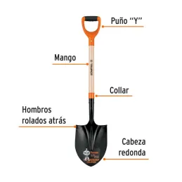 Lampas Redonda Minera T-2000 40-1/2" 21x49x103cm PuñoY ComfortGrip Truper 17160 - Truper 2