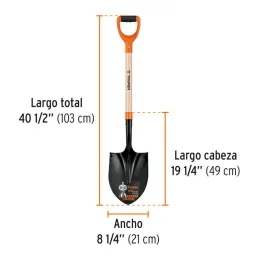 Lampas Redonda Minera T-2000 40-1/2" 21x49x103cm PuñoY ComfortGrip Truper 17160 - Truper 3