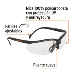 Lentes de seguridad mica clara con antiempaño UV Vision, Truper 101932 - Truper 2
