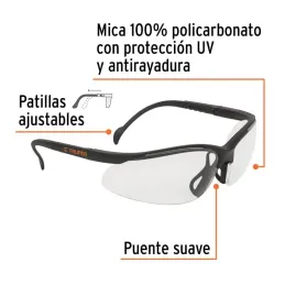 Lentes de Seguridad Vision Transparente, 100% Policarbonato con UV Antirayadura, LEDE-ST 14301 Truper - Truper 2