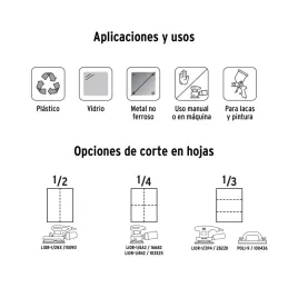 Lijas de Agua G180 x25u 230x280mm CarburoSilicio Truper 11622 - Truper 3