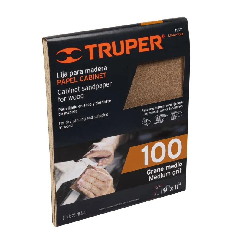 Lijas para Madera G100 x25u 230x280mm OAluminio Truper 11611 - Truper 1 Lijas para Madera G100 x25u 230x280mm OAluminio Truper 11611 - Truper 1