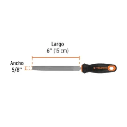 Limas Media Caña Bastardas 6" Ancho 5/8" Espesor 3/16", Mango Comfort Grip, LMCB-6T 15317 Truper - Truper 3