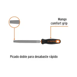 Limas Media Caña Bastardas 6" Ancho 5/8" Espesor 3/16", Mango Comfort Grip, LMCB-6T 15317 Truper - Truper 2