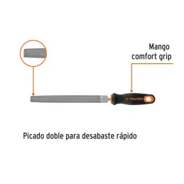 Limas Media Caña Bastardas 8" Ancho 3/4" Espesor 1/4", Mango Comfort Grip, LMCB-8T 15318 Truper - Truper 2