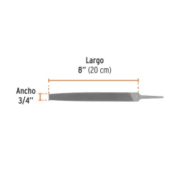 Limas Plana Bastardas 8", Ancho 3/4" Espesor 1/4", Sin Mango, para acabados de metales, LPB-8 15142 Truper - Truper 3