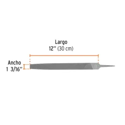 Limas Plana Bastardas 12", Ancho 1 3/16" Espesor 5/16", Sin Mango, para acabados de metales, LPB-12 15146 Truper - Truper 3
