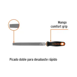 Limas Plana Bastardas 8" Ancho 3/4" Espesor 3/16", Mango Comfort Grip, LPB-8T 15311 Truper - Truper 2