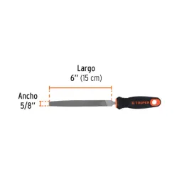 Limas Plana Bastardas 6" Ancho 5/8" Espesor 3/16", Mango Comfort Grip, LPB-6T 15309 Truper - Truper 3