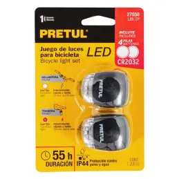 Linternas para Bicicleta 2Led Delantera y Trasera 2CR2032 3V Pretul 27050 -Pretul 5
