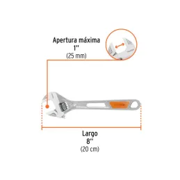 Llave Francesa 8" A1" ACromadas MangoPVC Truper 15510 - Truper 3