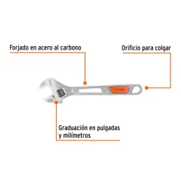 Llave Francesa 10" A1-1/4" ACromadas MangoPVC Truper 15511 - Truper 2