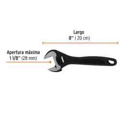 Llave Francesa 8" A1-1/8" Profesionales CrVanadio Fosfatadas Truper 15501 - Truper 3