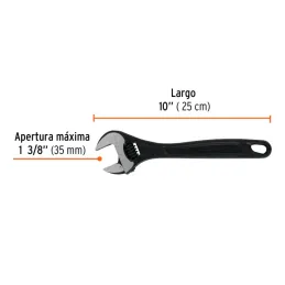 Llave Francesa 10" A1-3/8" Profesionales CrVanadio Fosfatadas Truper 15502 - Truper 3