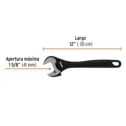 Llave Francesa 12" A1-5/8" Profesionales CrVanadio Fosfatadas Truper 15503 - Truper 3
