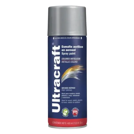  Pintura en Spray Ultracraft Cromo Metalico, 400ml, secado rapido libre de Plomo, PA-CR-U 40027 Truper 5.423729 Pintura en Spray