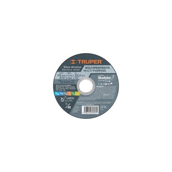 Discos de Corte Metal 4-1/2" x1mm Multimaterial Oaluminio CarburoSilicio, Truper 18651 1.949153 Discos de Corte Metal 4-1/2" x1 Discos de Corte Metal 4-1/2" x1mm Multimaterial Oaluminio CarburoSilicio, Truper 18651 1.949153 Discos de Corte Metal 4-1/2" x1
