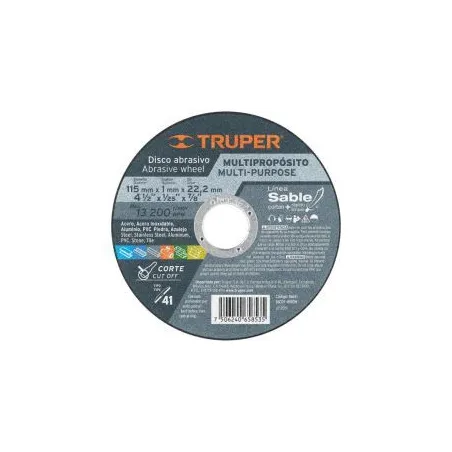  Discos de Corte Metal 4-1/2" x1mm Multimaterial Oaluminio CarburoSilicio, Truper 18651 1.949153 Discos de Corte Metal 4-1/2" x1