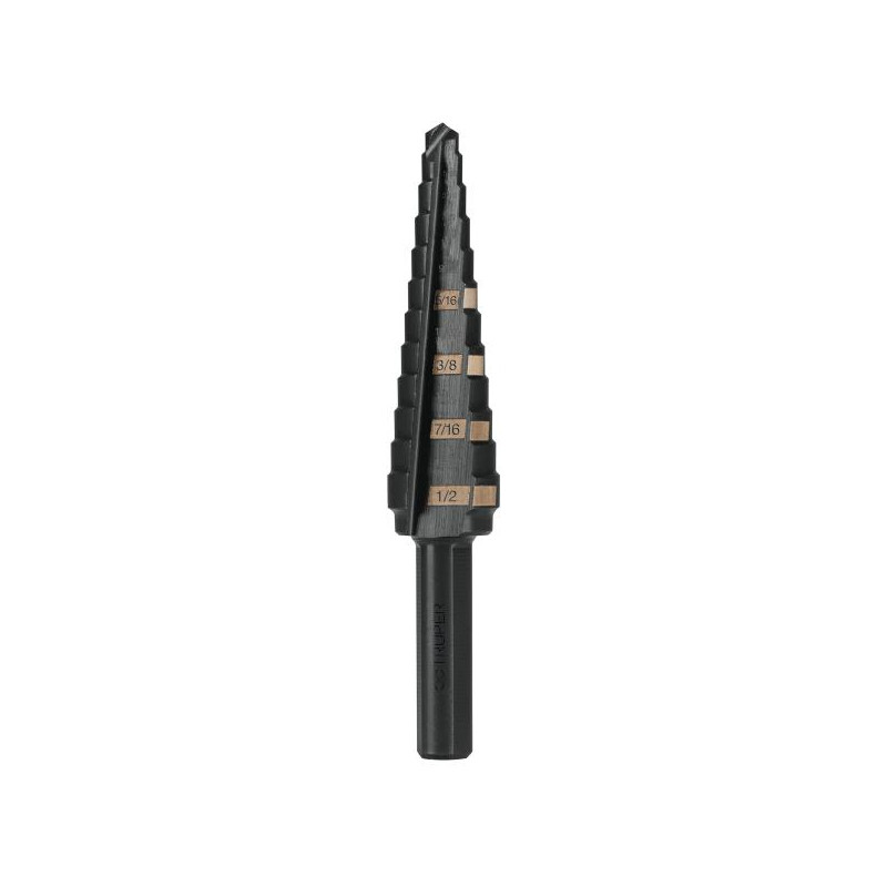 Brocas Escalonada HSS 13 Escalones 1/8"-1/2" x77mm, Truper 12122 19.491525 Broca Escalonada Oxido Negro HSS 13 Escalones 1/8" a Brocas Escalonada HSS 13 Escalones 1/8"-1/2" x77mm, Truper 12122 19.491525 Broca Escalonada Oxido Negro HSS 13 Escalones 1/8" a