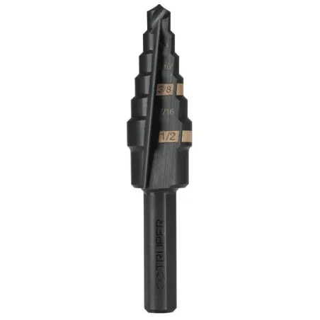  Brocas Escalonada HSS 6 Escalones 3/16"-1/2" x60mm, Truper 12120 16.949153 Broca Escalonada Oxido Negro HSS 6 Escalones 3/16" a