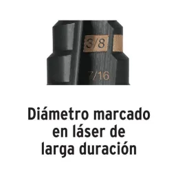  Brocas Escalonada HSS 9 Escalones 1/4"-3/4" x74mm, Truper 12123 30.508475 Broca Escalonada Oxido Negro HSS 9 Escalones 1/4" a 3